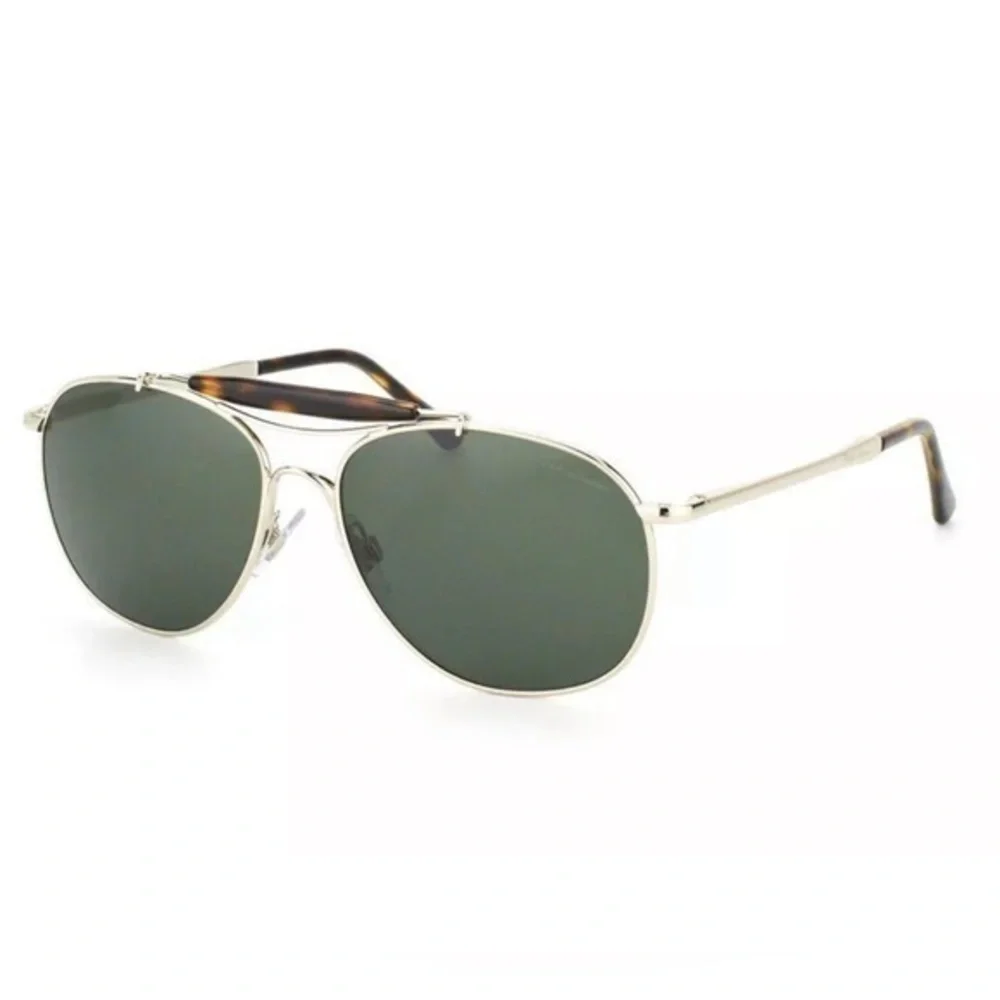 Ralph Lauren Unisex Aviator Pilot Sunglasses PH 3078-P 9001/31, Silver/Green